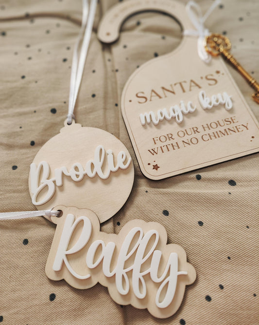Personalised Christmas stocking tag