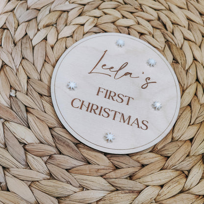 My first Christmas personalised milestone disc