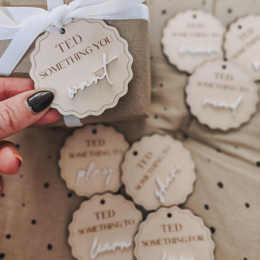 Mindful gifting 'Something To' wooden tags
