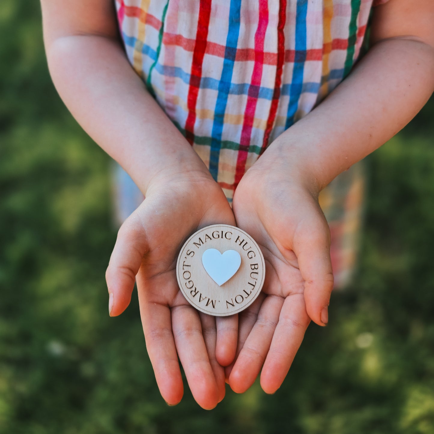 Personalised hug button pair