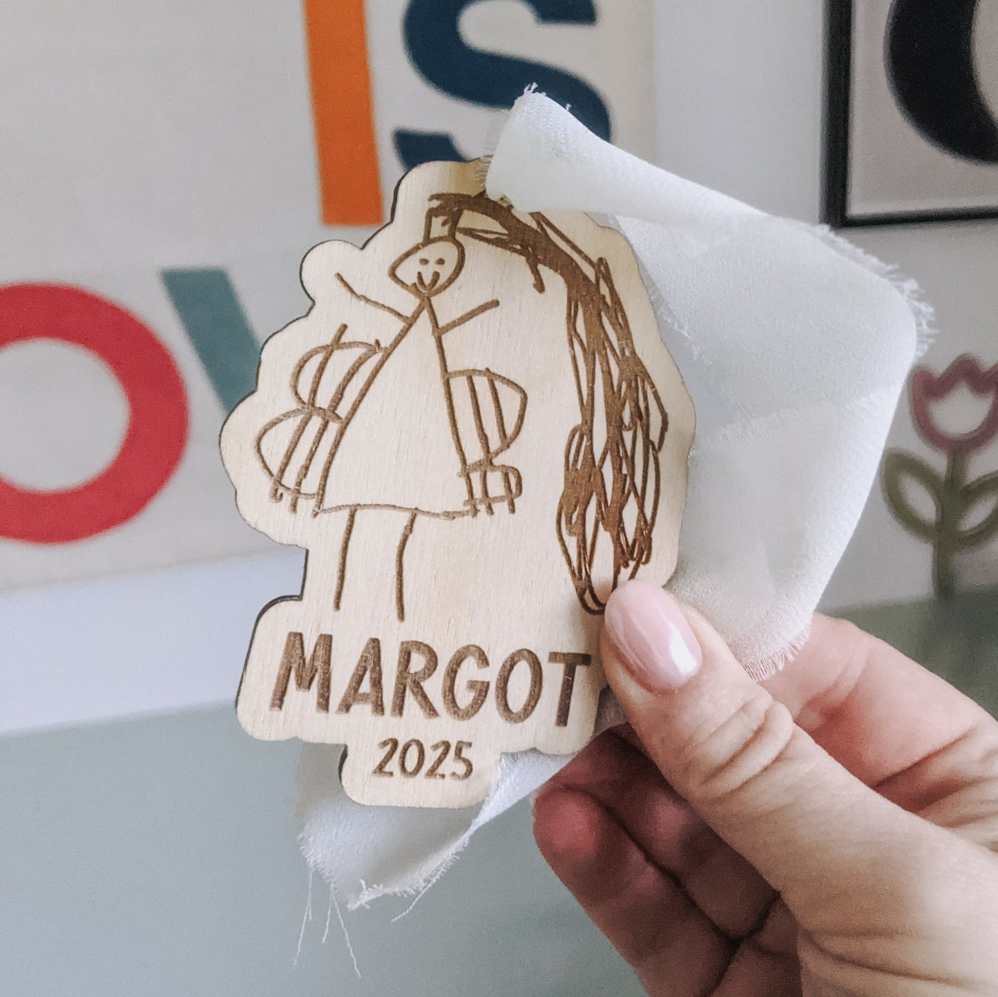 Children's drawing hanging decoration