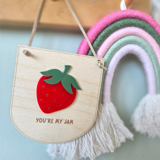 You're my jam strawberry mini hanging banner