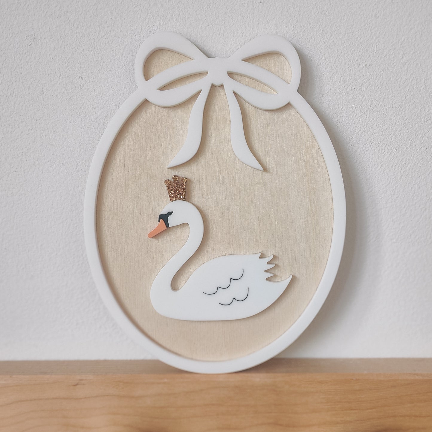 Royal swan oval plaque