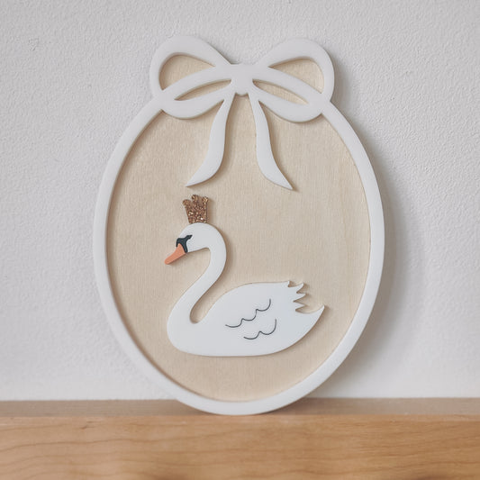 Royal swan oval plaque