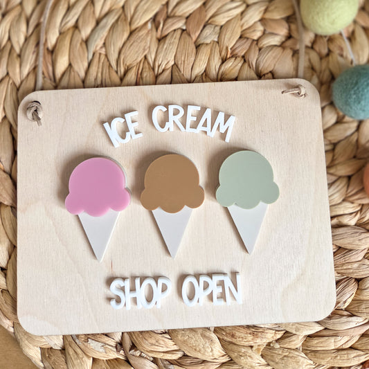 Ice cream shop hanging sign