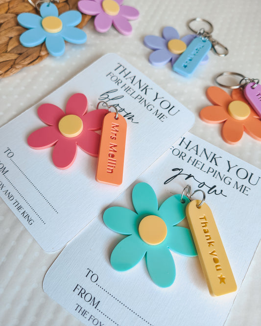 Flower keyring teacher gift