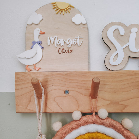 Personalised goose arch shaped plaque