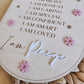 Personalised positive affirmation hanging banner with flowers