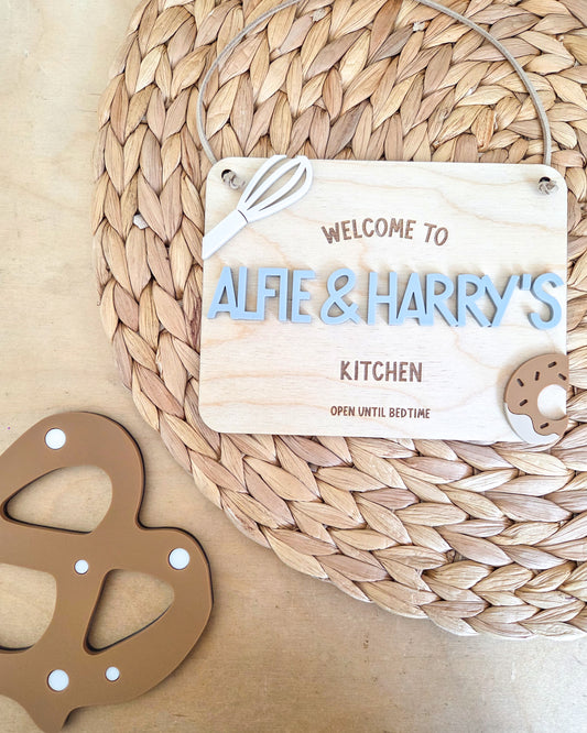Personalised kitchen hanging sign