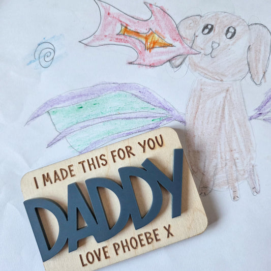 Father's Day 'I made this for you' children's artwork magnet